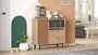 Hanah Home Armario Multiusos RE1-SK Roble y Rojo Teja